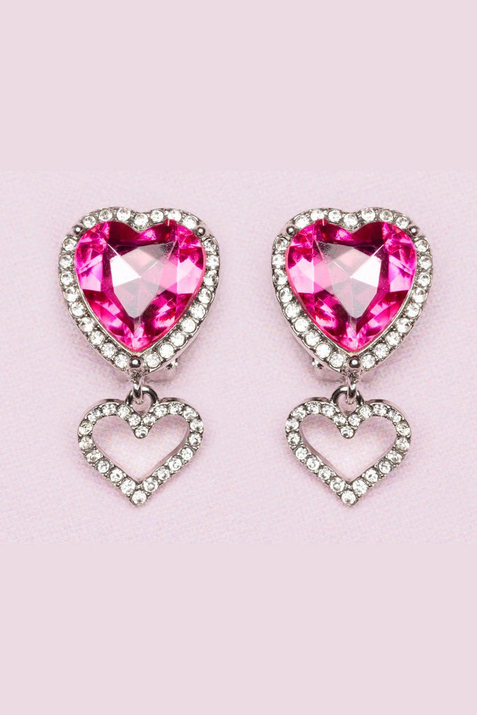 Great Pretenders - Boutique Heart Jewel Clip On Earrings - Princess and the Pea
