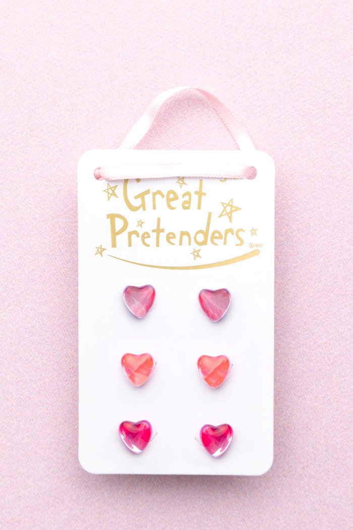 Great Pretenders - Boutique Holo Heart Studded Earrings - Princess and the Pea