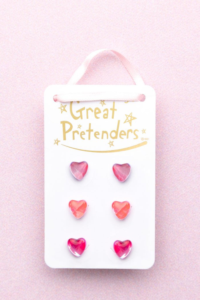 Great Pretenders - Boutique Holo Heart Studded Earrings - Princess and the Pea