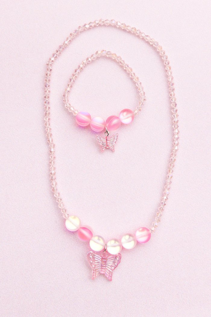 Great Pretenders - Boutique Holo Pink Crystal Necklace - Princess and the Pea