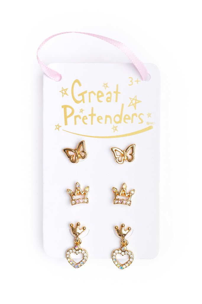 Great Pretenders - Boutique Royal Crown Studded Earrings - Princess and the Pea