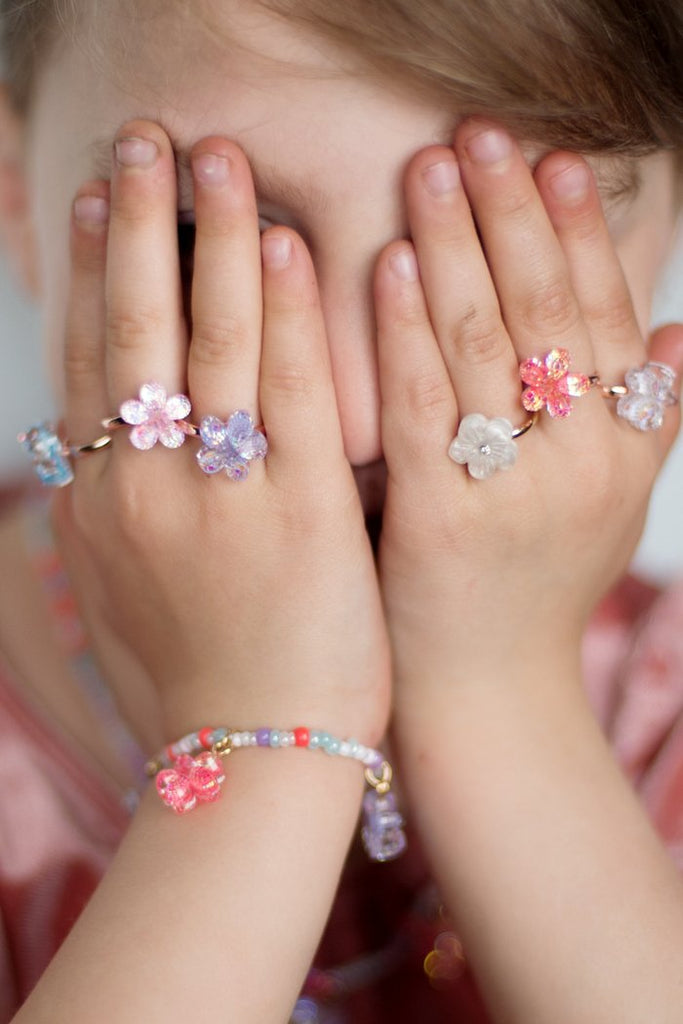 Great Pretenders - Boutique Shimmer Flower Rings - Princess and the Pea