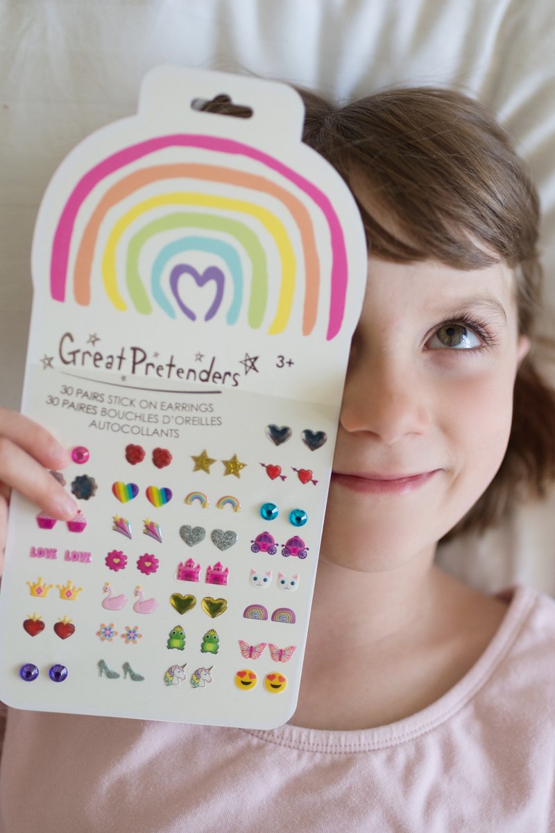 Great Pretenders - Rainbow Love Sticker Earrings - Princess and the Pea