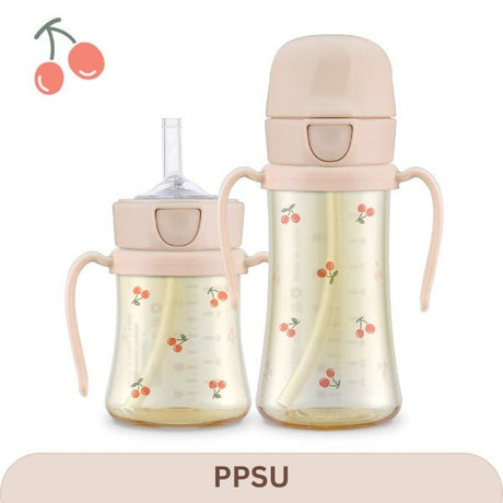 Grosmimi PPSU Cherrish Straw Cup - Sweet Peach - Princess and the Pea