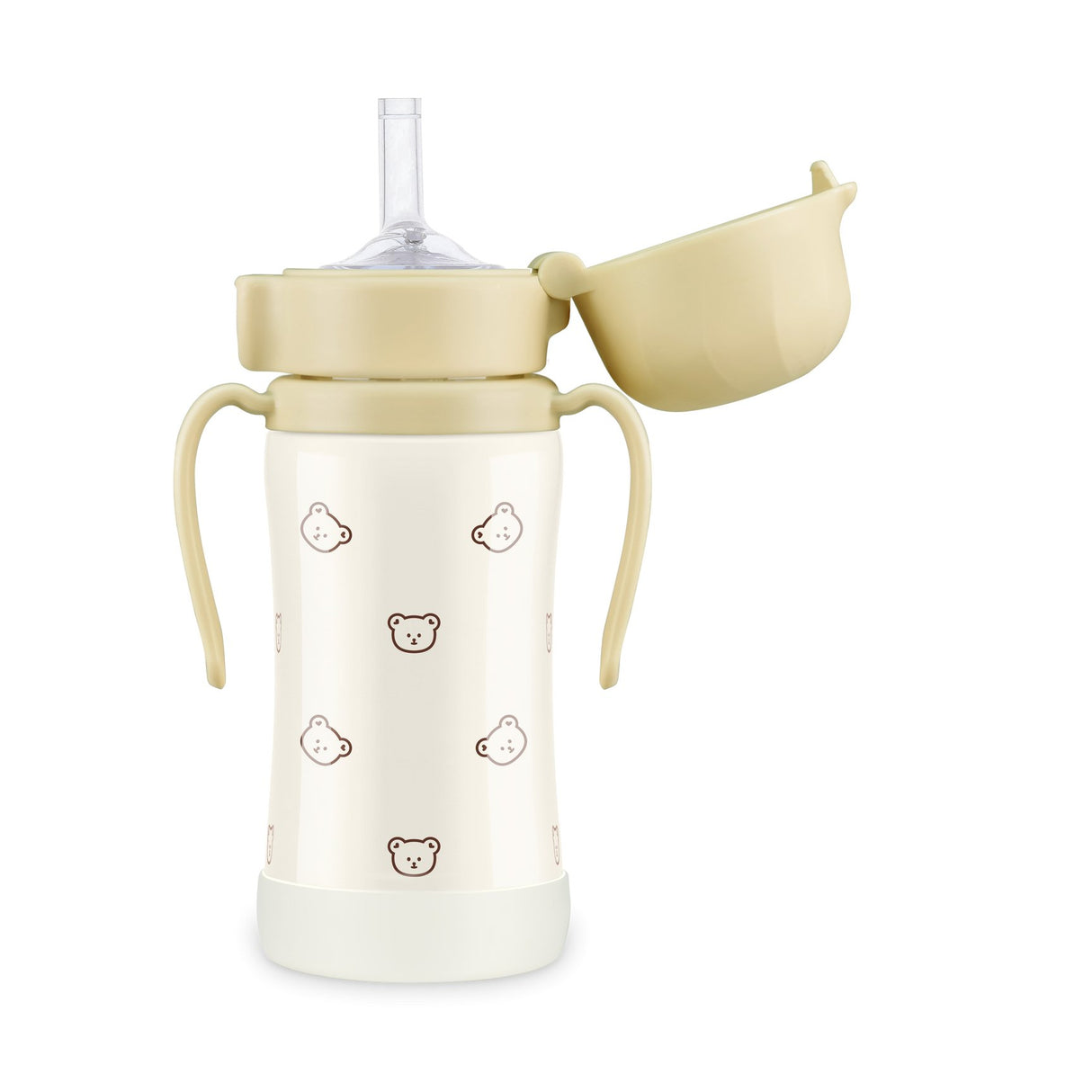 Grosmimi STAINLESS Straw CUP With One Touch Cap - Dotgom Butter - Princess and the Pea