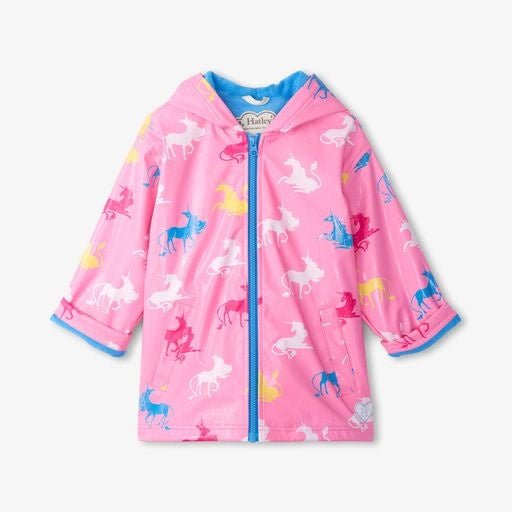 Hatley Mystical Unicorn Color Changing Waterproof Hooded Raincoat - Princess and the Pea