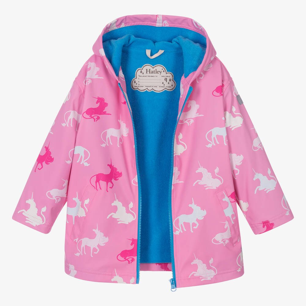 Hatley Mystical Unicorn Color Changing Waterproof Hooded Raincoat - Princess and the Pea