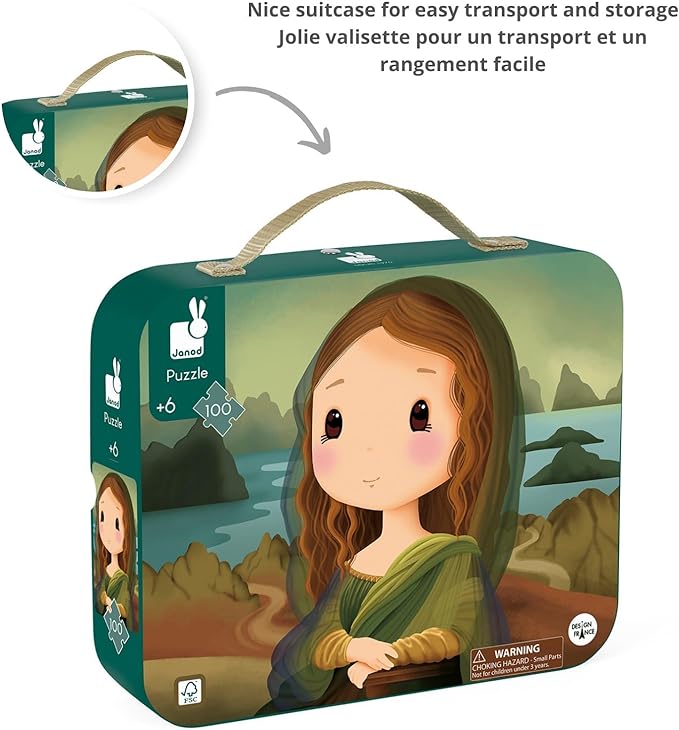 Janod 100 Piece Children’s Jigsaw Puzzle Inspired by Leonardo Da Vinci - Princess and the Pea