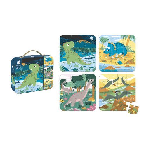 Janod 4 In 1 Progressive Puzzles Dinosaurs - Princess and the Pea