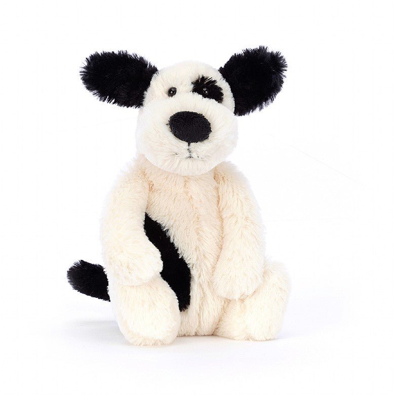 Jellycat Bashful Black & Cream Puppy Small - Princess and the Pea