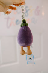 Jellycat Vivacious Eggplant Bag Charm - Princess and the Pea