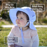 Kids Cotton Floppy Hats - Blue Stripes - Princess and the Pea