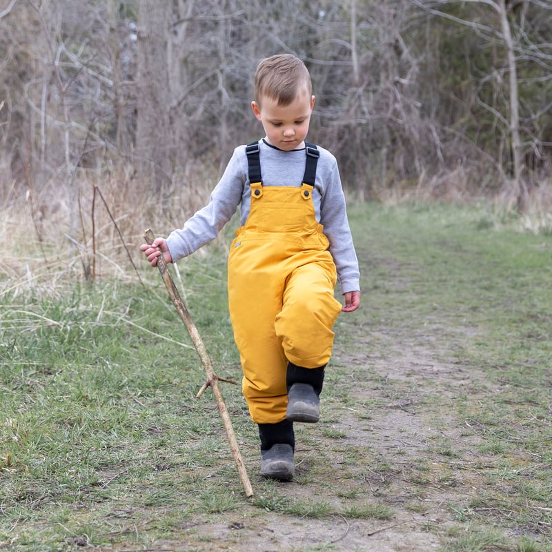 Kids Cozy-Dry Rain Bib Pants - Yellow - Princess and the Pea