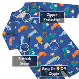 Kids One Piece UV Sun Suit - Dino Buddies - Princess and the Pea