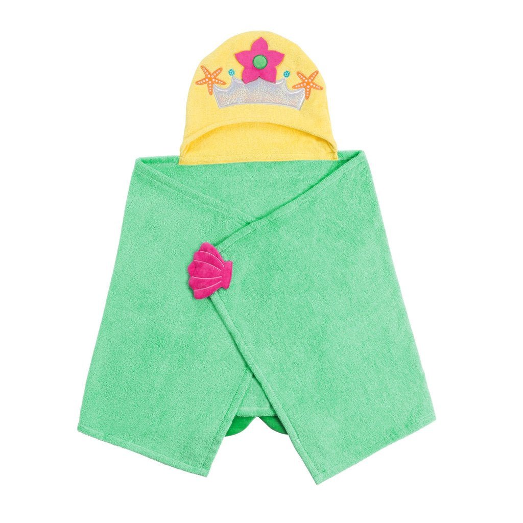 Kids Plush Terry Hooded Bath Towel - Marietta the Mermaid - Princess and the Pea