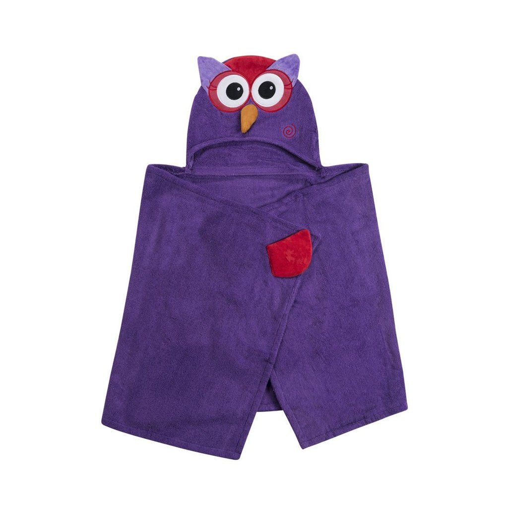 Kids Plush Terry Hooded Bath Towel - Olive the Owl - Princess and the Pea