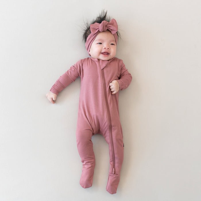 Kyte Baby Zippered Footie in Dusty Rose - Princess and the Pea