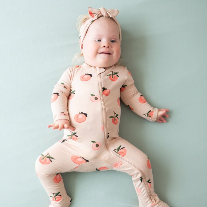 Kyte Baby Zippered Footie in Peach - Princess and the Pea