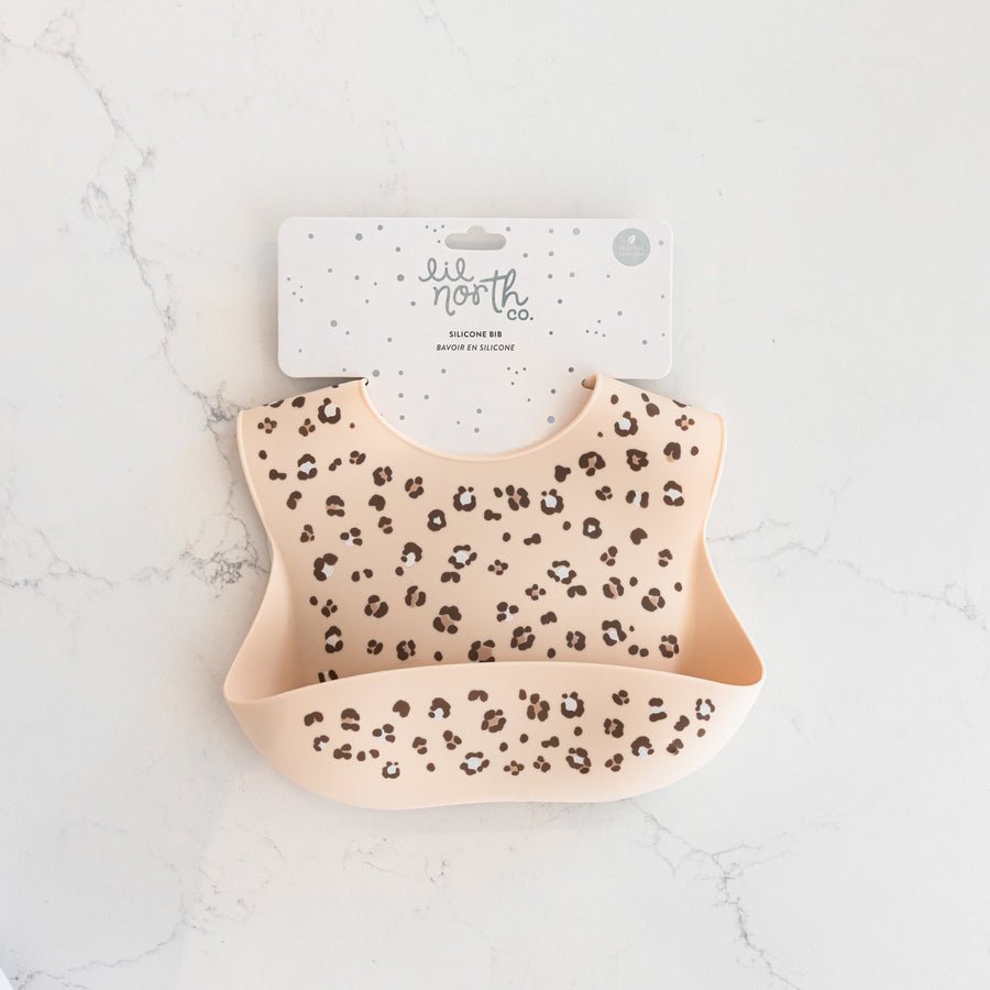 Lil North Co. Cheetah Spots Silicone Bib - Princess and the Pea