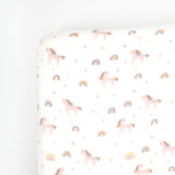 Lil North Co. Muslin Crib Sheet - Bright Unicorn - Princess and the Pea