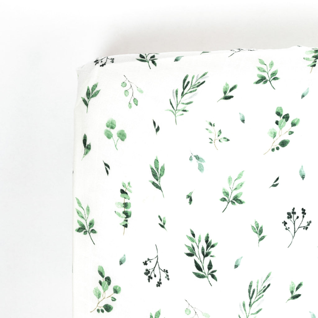 Lil North Co. Muslin Crib Sheet - Watercolour Foliage - Princess and the Pea