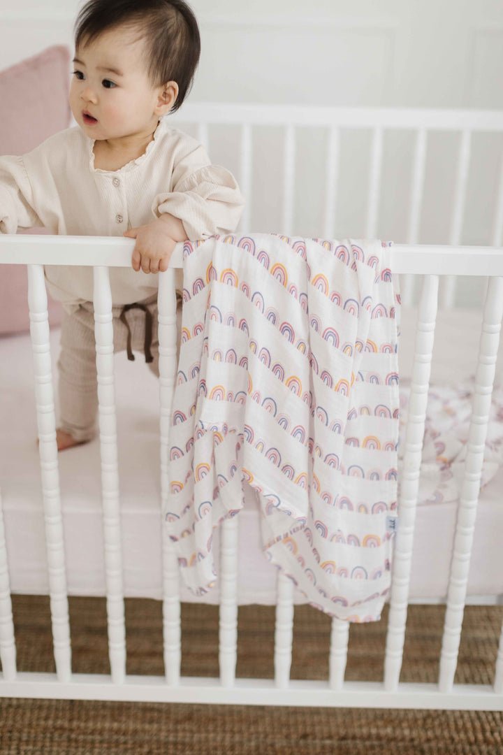 Lil North Co. Muslin Swaddle Set - Bright Unicorn & Rainbow - Princess and the Pea