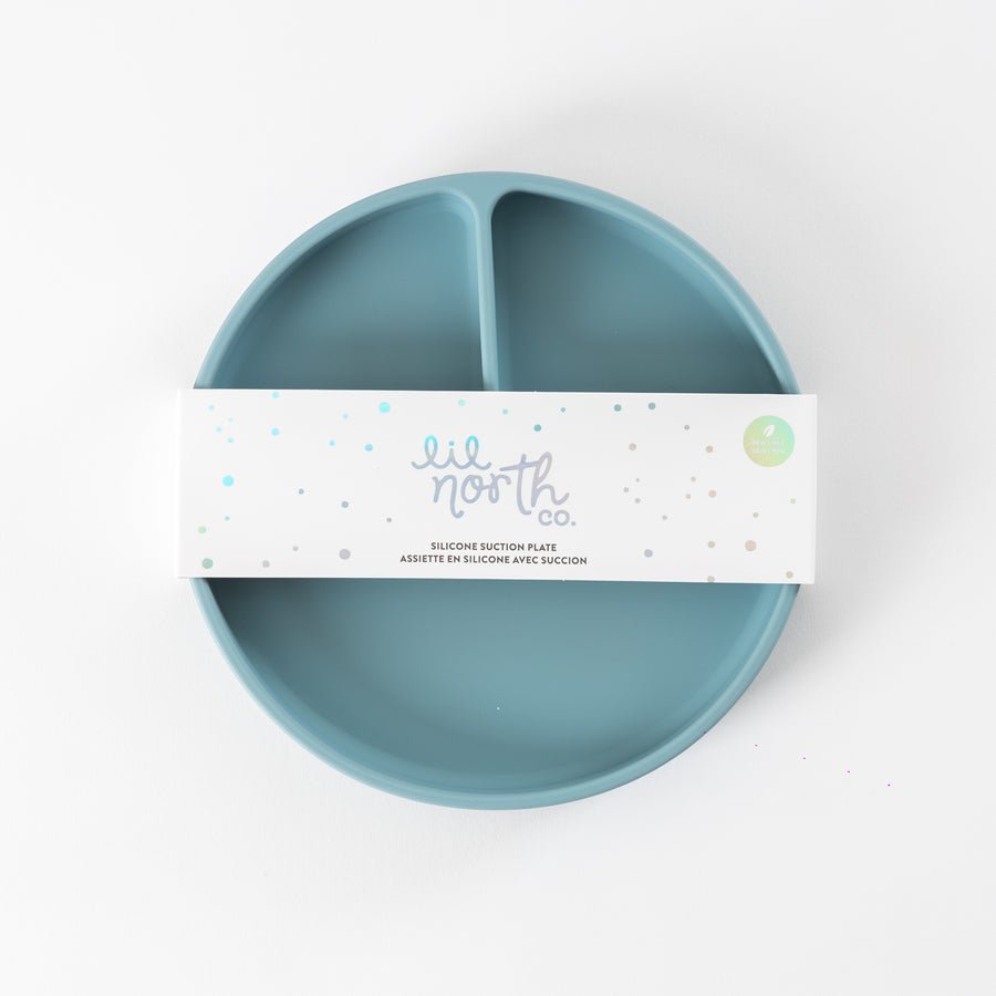 Lil North Co. Pale Blue Silicone Suction Divider Plate - Princess and the Pea