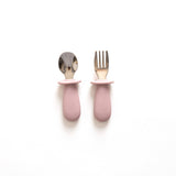 Lil North Co. Pale Mauve Silicone & Stainless Steel Toddler Cutlery Set - Princess and the Pea