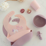 Lil North Co. Pale Mauve Silicone Suction Bowl and Spoon Set - Princess and the Pea