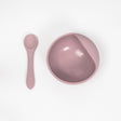 Lil North Co. Pale Mauve Silicone Suction Bowl and Spoon Set - Princess and the Pea