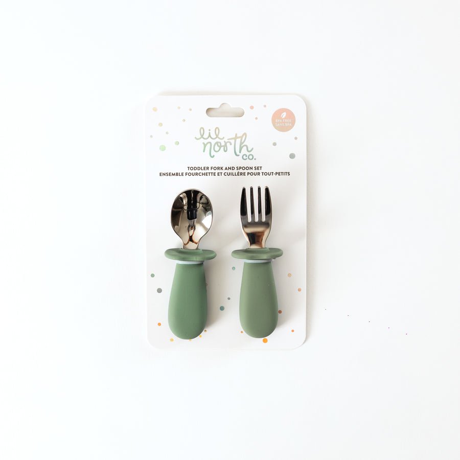 Lil North Co. Sage Silicone & Stainless Steel Toddler Cutlery Set - Princess and the Pea