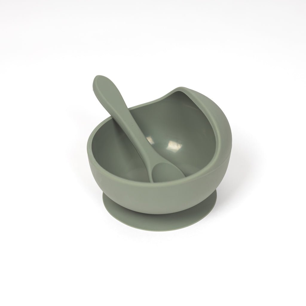 Lil North Co. Sage Silicone Suction Bowl and Spoon Set - Princess and the Pea