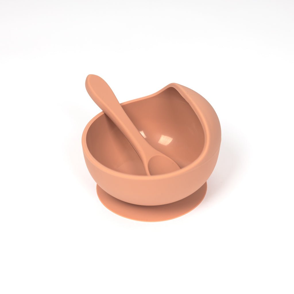 Lil North Co. Terracotta Silicone Suction Bowl and Spoon Set - Princess and the Pea