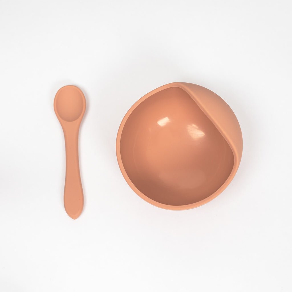 Lil North Co. Terracotta Silicone Suction Bowl and Spoon Set - Princess and the Pea