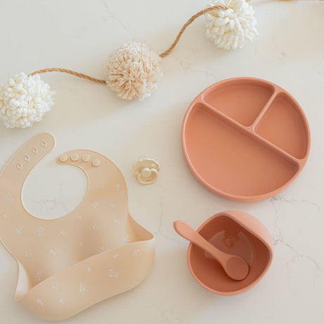 Lil North Co. Terracotta Silicone Suction Divider Plate - Princess and the Pea