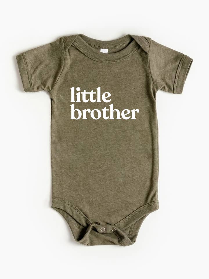 Little Brother Modern Baby Bodysuit • Olive Green - Princess and the Pea