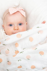 Lulujo Hello World Hat & Swaddle Sets - Peaches - Princess and the Pea