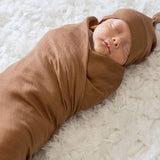 Lulujo Hello World Hat & Swaddle Sets - Tan - Princess and the Pea