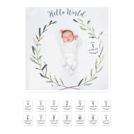 Lulujo Hello World Wreath - Milestone Blanket - Princess and the Pea