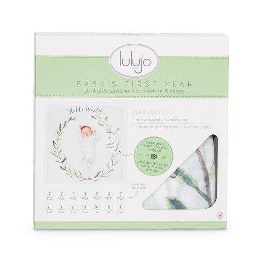 Lulujo Hello World Wreath - Milestone Blanket - Princess and the Pea