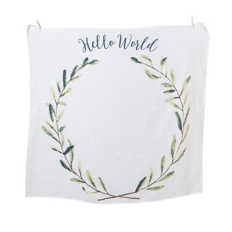 Lulujo Hello World Wreath - Milestone Blanket - Princess and the Pea