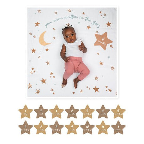 Lulujo Written in the Stars - Milestone Blanket - Princess and the Pea