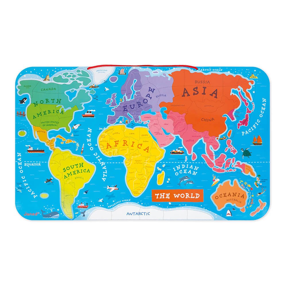 Magnetic World Puzzle Map- English - Princess and the Pea