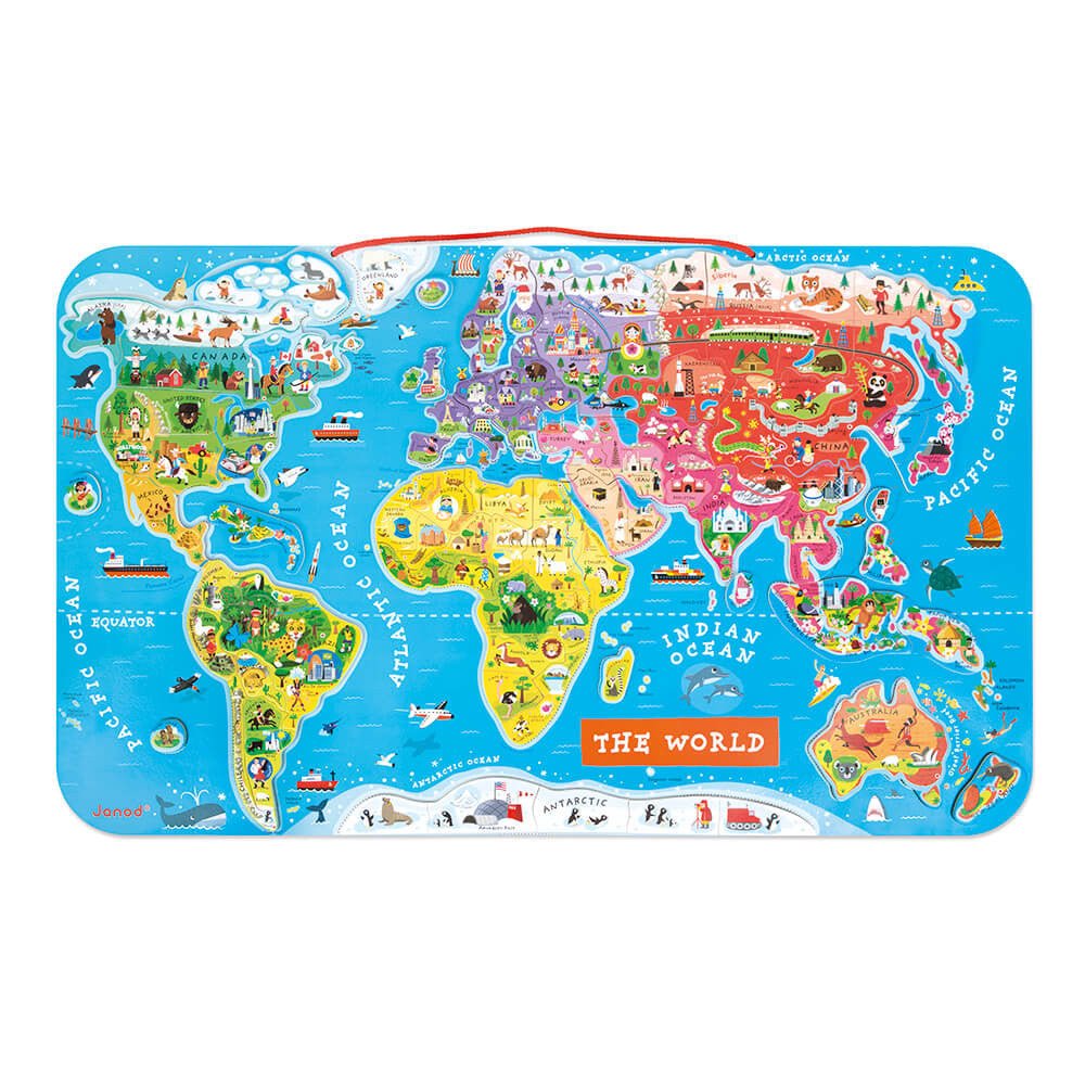 Magnetic World Puzzle Map- English - Princess and the Pea