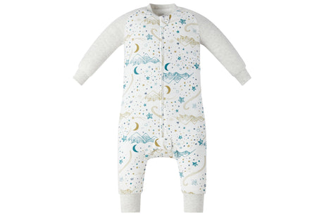 Nest Designs 1.0 TOG Bamboo Long Sleeve Footed Sleep Bag - Stars White - Princess and the Pea