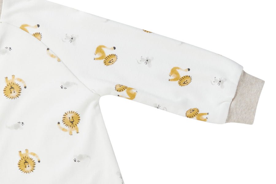 Nest Designs 1.0 TOG Organic Cotton Long Sleeve Footed Sleep Bag - The Lion & The Mouse - Princess and the Pea