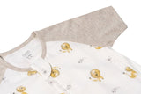 Nest Designs Raglan Bamboo Pima Short Sleeve Footed Sleep Bag 0.6 TOG - The Lion and The Mouse - Princess and the Pea