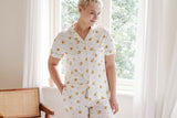 Nest Designs Women's Bamboo Jersey Short Sleeve Button-up PJ Set - The Lion & The Mouse - Princess and the Pea