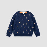 Orange Pop Print on Blue Sweatshirt - Princess and the Pea