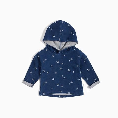 Paper Plane Indigo Wash Hoodie (3M) - Princess and the Pea